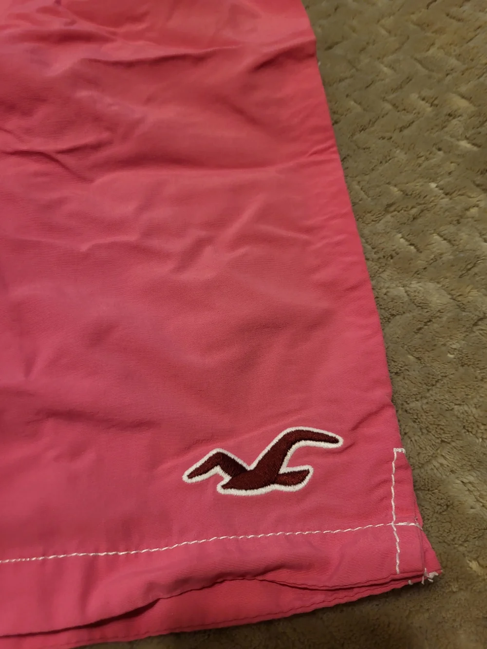 NWOT Hollister Pink Men's Swim Shorts with Drawstring